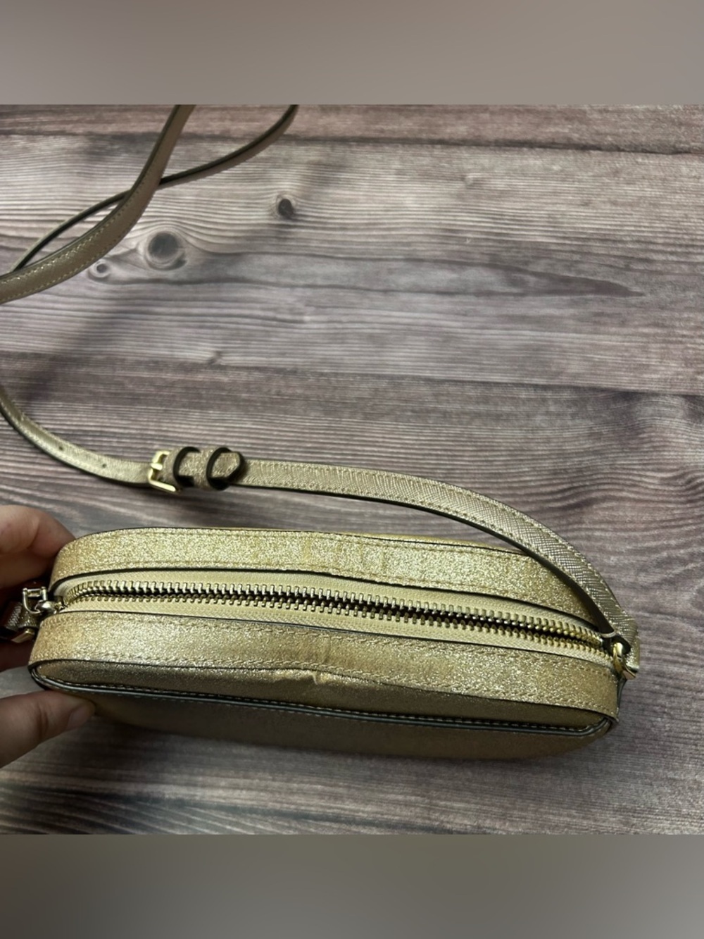 Kate Spade Gold Glitter Crossbody Bag - Picture 9 of 11